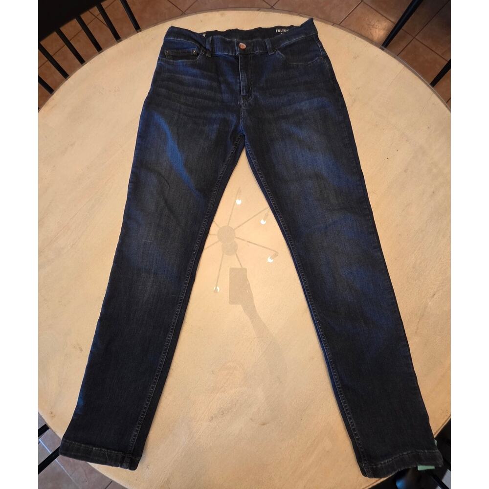 Mugsy Men's Fultons Denim Jeans SZ 34/32 Dark Wash Comfort Stretch - Picture 2 of 9